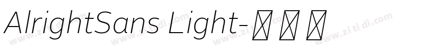 AlrightSans Light字体转换